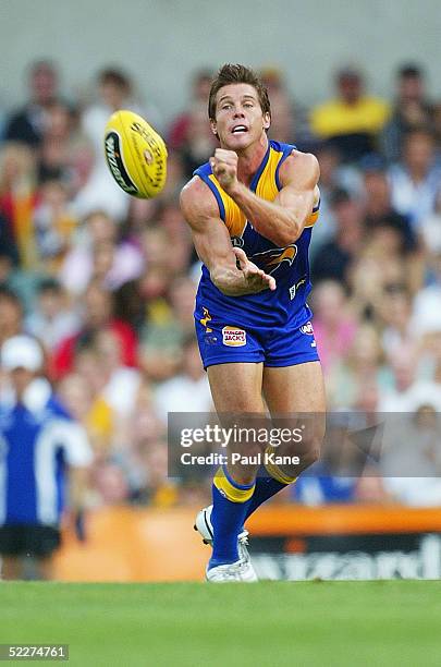 Ben Cousins of the Eagles in action during the AFL Wizard Cup match between the West Coast Eagles and the North Melbourne Kangaroos at Subiaco Oval...