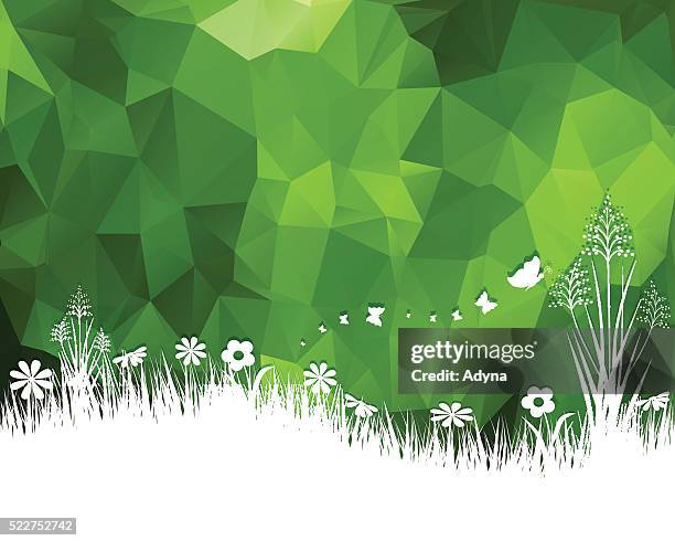 spring background - grass silhouette stock illustrations