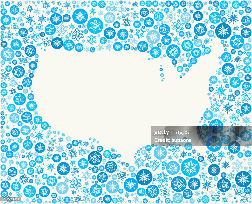 Us Map On Blue Snowflake Background High-Res Vector Graphic - Getty Images