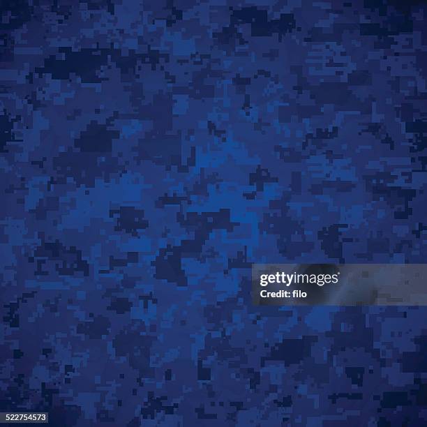 illustrations, cliparts, dessins animés et icônes de motif camouflage bleu - navy blue