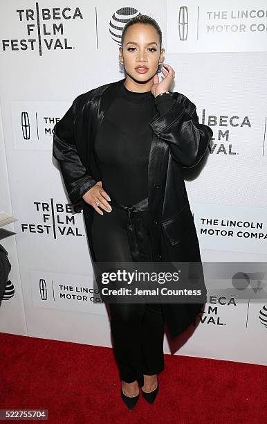 Model/actress Dascha Polanco attends "A Hologram For The King" World Premiere at the John Zuccotti Theater at BMCC Tribeca Performing Arts Center on...