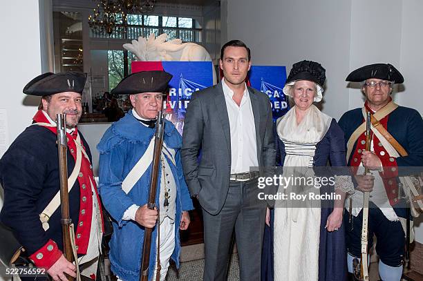 Actor Owain Yeoman attends the Premiere of "Turn: Washington Spies" at New-York Historical Society on April 20, 2016 in New York City.