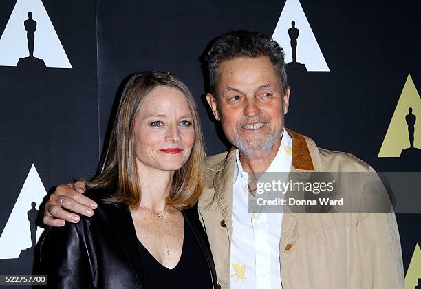 Jodie Foster and Jonathan Demme pose as The Academy Museum Presents 25th Anniversary Event Of "Silence of the Lambs" at The Museum of Modern Art on...