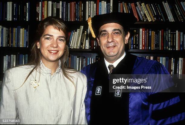 Infanta Cristina of Spain and Placido Domingo circa 1990.