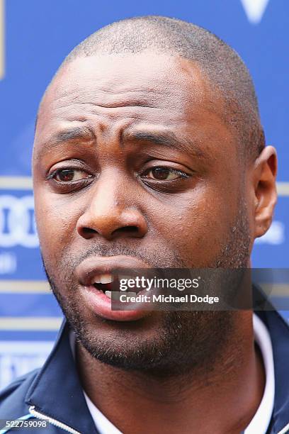 Tottenham Hotspur legend Ledley King speaks to media during the International Champions Cup Australia Media Opportunity at Melbourne Cricket Ground...