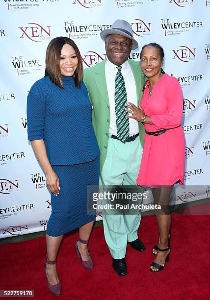 Tisha Campbell Martin, Michael Colyar and Brooks Jackson attend the benefit for children with autism at Xen Lounge on April 17, 2016 in Studio City,...
