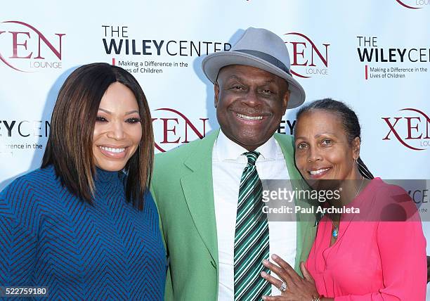 Tisha Campbell Martin, Michael Colyar and Brooks Jackson attend the benefit for children with autism at Xen Lounge on April 17, 2016 in Studio City,...