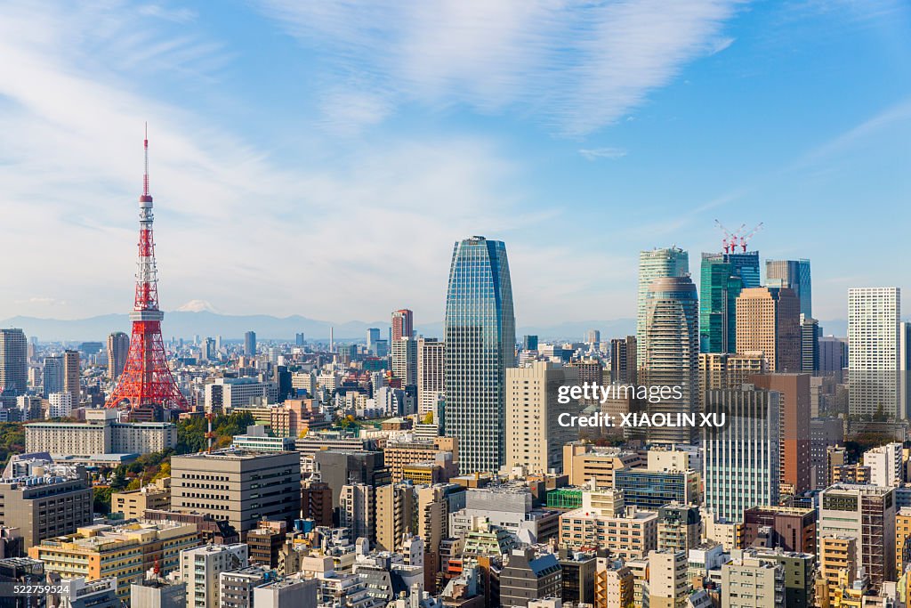 Tokyo tower and cityscape