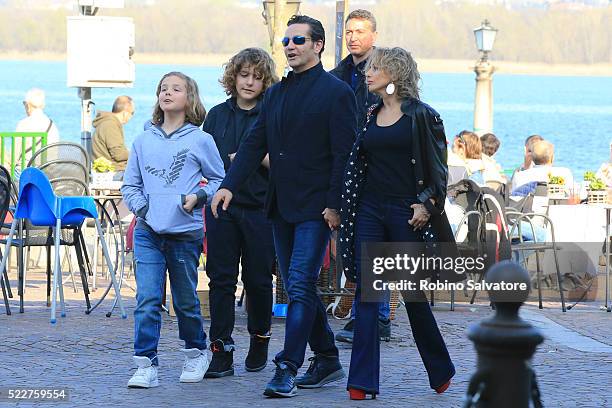 Marina Berlusconi with her family is seen on March 26, 2016 in Arona, Italy.