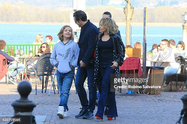 Marina Berlusconi with her family is seen on March 26, 2016 in Arona, Italy.