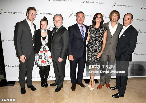 Actors Barrett Foa, Renee Felice Smith, writer Shane Brennan, actors Chris O'Donnell, Daniela Ruah, Eric Christian Olsen, and Miguel Ferrer arrive at...