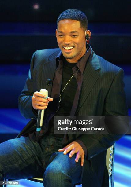Will Smith , dressed by Dolce & Gabbana, attendsthe third day of the San Remo Festival at the Ariston Theatre on March 3, 2005 in San Remo, Italy....