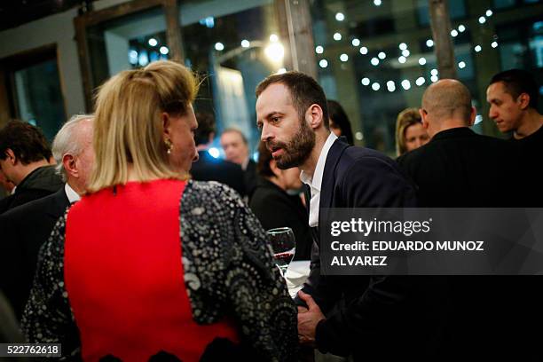 Cast member Benjamin Millepied speaks with guests as he attends a private party after the premiere of Reset during the 2016 Tribeca Film Festival on...