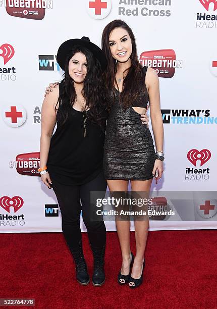 YouTube stars Bria Kam and Chrissy Chambers of BriaAndChrissy arrive at Tubeathon 2016 at the iHeartRadio Theater on April 20, 2016 in Burbank,...