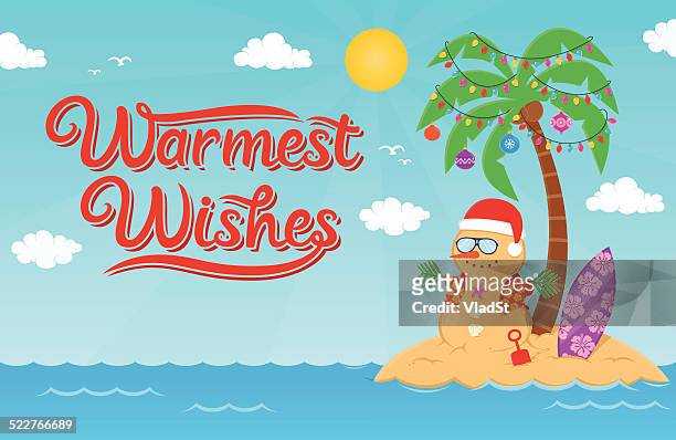 warmest wishes for christmas and new year holidays - snowman stock illustrations