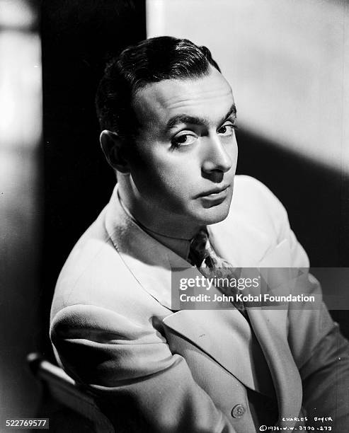 Portrait of actor Charles Boyer , for Columbia Pictures, 1938.