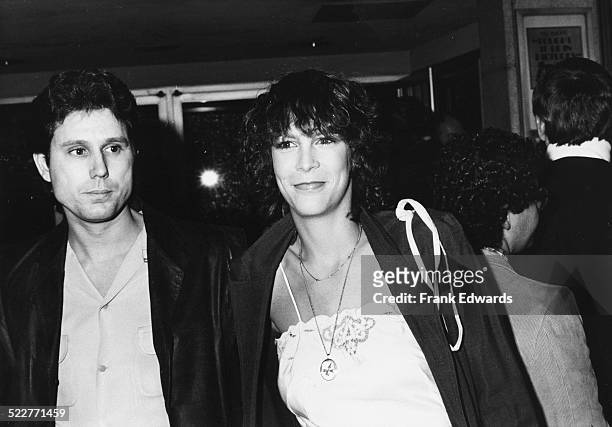 Actress Jamie Lee Curtis, with her date Ray Hutchin, attending the opening night of the play 'You Oughta Be in Pictures', at the Mark Taper Forum,...