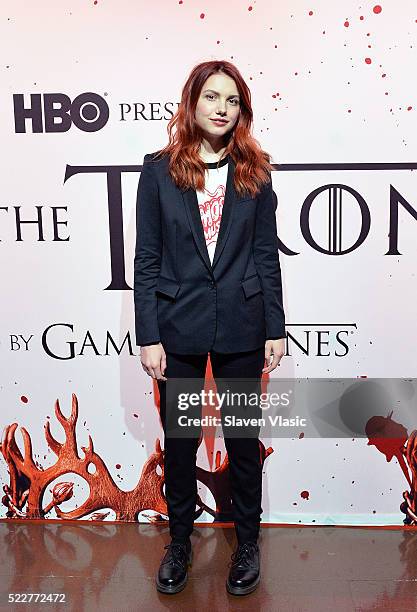 Hannah Murray attends HBO's Art the Throne: Immersive Art Experience at The Angel Orensanz Foundation on April 20, 2016 in New York City.