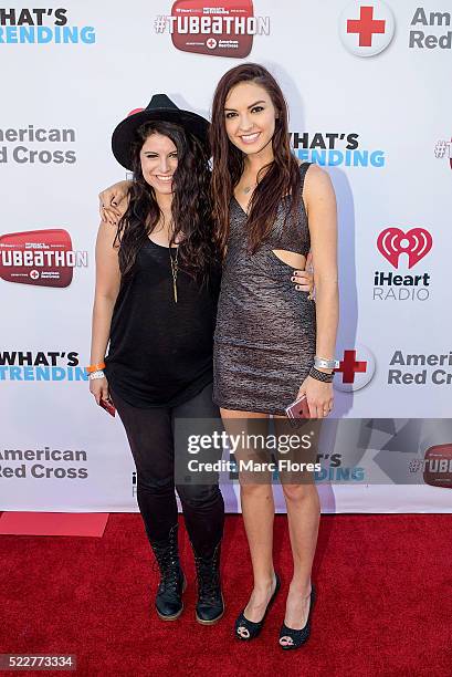 Bria Michelle Kam and Chrissy Emily Chambers at Tubeathon 2016 at iHeartRadio Theater on April 20, 2016 in Burbank, California.