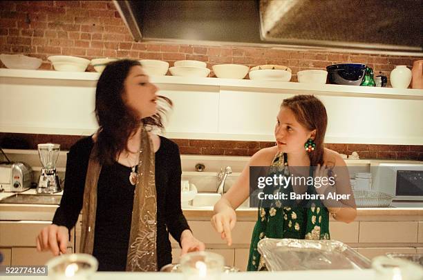 American actress, screenwriter, producer, and director Lena Dunham hosts a "Barefoot Formal" dinner party for twelve of her girlfriends from St....