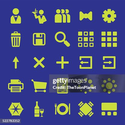 Restaurant mobile app vector icon design set Restaurant mobile app vector icon design set