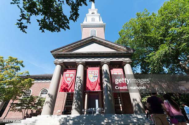 harvard church on harvard campus, boston, massachusetts - harvard university stock pictures, royalty-free photos & images