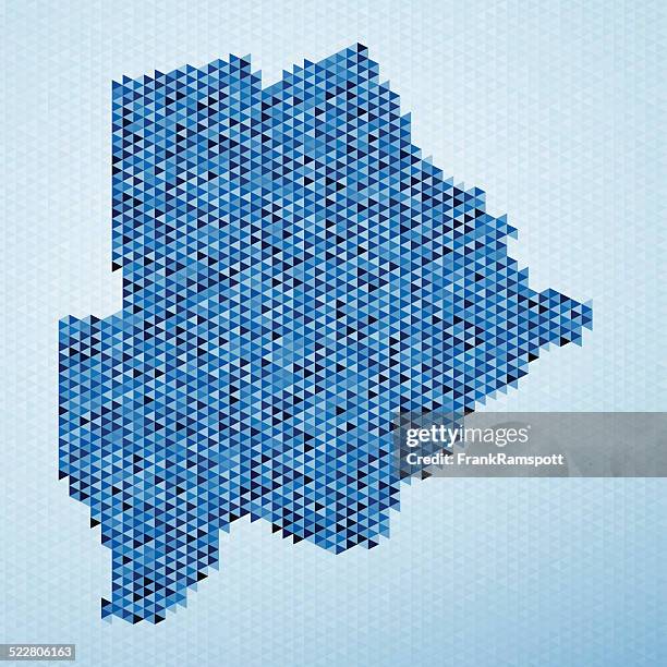 botswana map triangle pattern blue - botswana stock illustrations