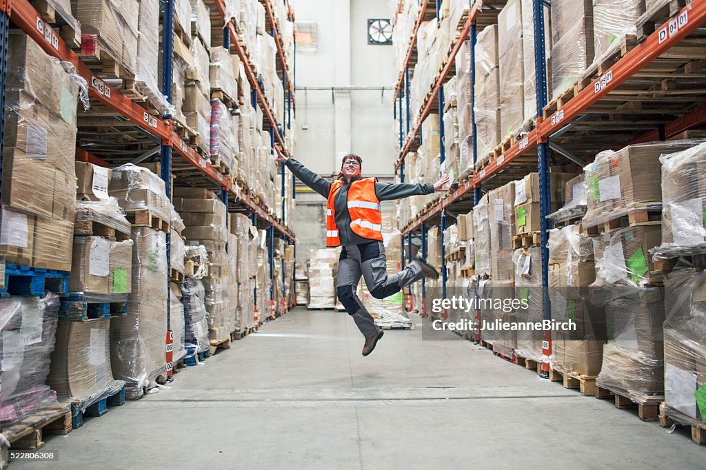 Jumping for joy