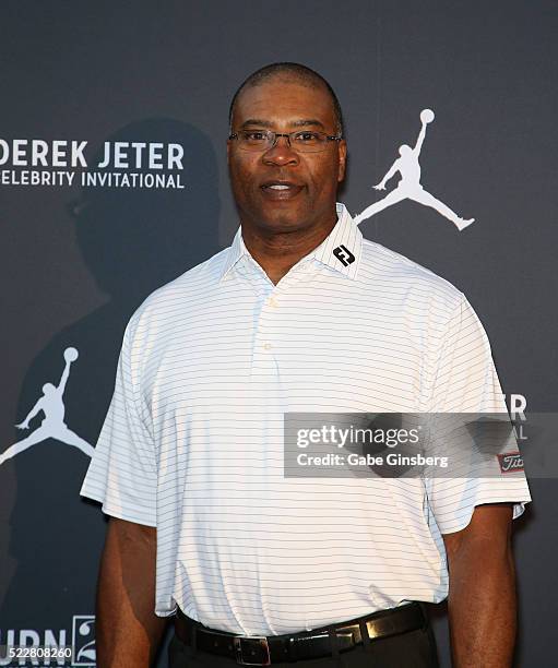 Former NFL player Chris Doleman arrives at the Liquid Pool Lounge for the kickoff of Derek Jeter's Celebrity Invitational at the Aria Resort & Casino...