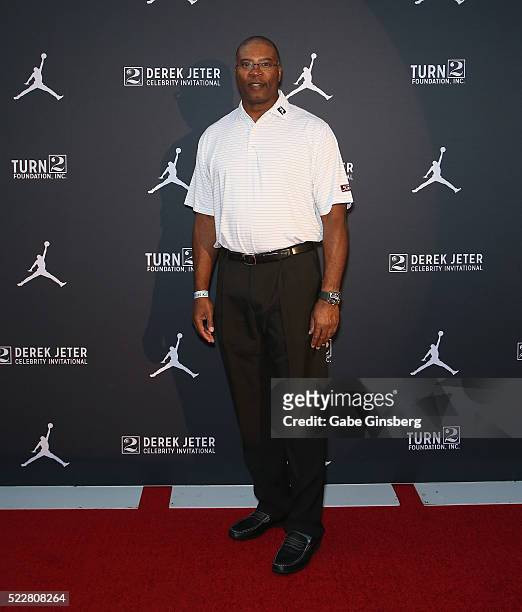 Former NFL player Chris Doleman arrives at the Liquid Pool Lounge for the kickoff of Derek Jeter's Celebrity Invitational at the Aria Resort & Casino...