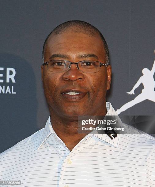 Former NFL player Chris Doleman arrives at the Liquid Pool Lounge for the kickoff of Derek Jeter's Celebrity Invitational at the Aria Resort & Casino...