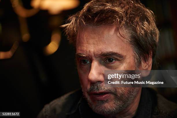 Portrait of French electronica musician Jean Michel Jarre photographed at his studio in Paris, on August 20, 2015.