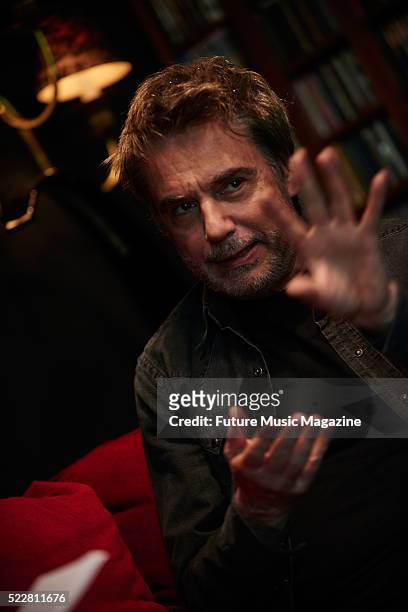 Portrait of French electronica musician Jean Michel Jarre photographed at his studio in Paris, on August 20, 2015.