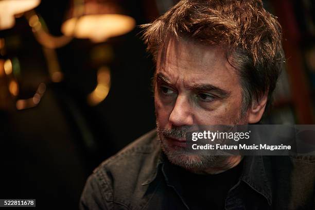 Portrait of French electronica musician Jean Michel Jarre photographed at his studio in Paris, on August 20, 2015.