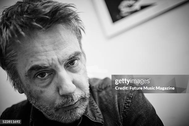 Portrait of French electronica musician Jean Michel Jarre photographed at his studio in Paris, on August 20, 2015.