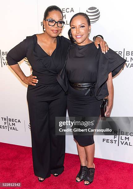 Media proprietor, actress, producer, talk show host and philanthropist Oprah Winfrey and actress Lynn Whitfield attend Tribeca Tune In: 'Greenleaf'...