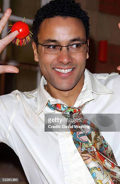 Christopher Colquhoun poses for photographers after having become the fifth celebrity to be evicted from "Comic Relief Does Fame Academy" at Lambeth...