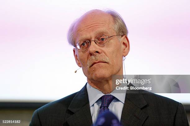 Stefan Ingves, governor of Sweden's central bank, also known as Riksbank, pauses while speaking at a news conference to announce interest rates in...