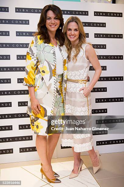 Fabiola Martinez and Genoveva Casanova attend the presentation of the 'Alba Conde' store on April 21, 2016 in Madrid, Spain.