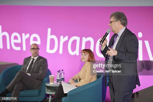 Stanley Tucci, Editor-In-Chief, Empire Bauer Media Terri White and Matt Schneckner during Empire Presents... Part of Advertising Week Europe 2016 day...