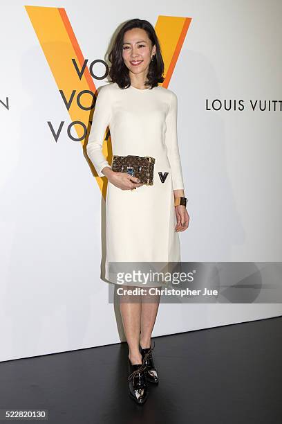 Yoshino Kimura attends the Louis Vuitton Exhibition "Volez, Voguez, Voyagez" on April 21, 2016 in Tokyo, Japan.