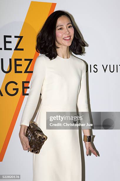 Yoshino Kimura attends the Louis Vuitton Exhibition "Volez, Voguez, Voyagez" on April 21, 2016 in Tokyo, Japan.