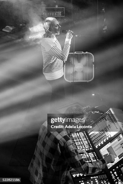 Rick Smith, and Karl Hyde of Underworld perform at Terminal 5 on April 20, 2016 in New York City.