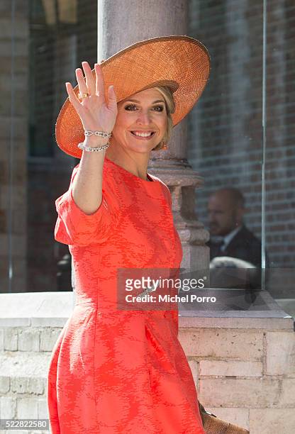 Queen Maxima of The Netherlands arrives to attend the Four Freedoms Awards on April 21, 2016 in Middelburg Netherlands.