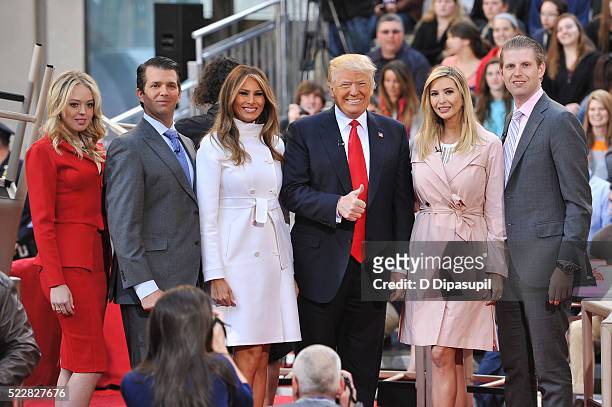 Tiffany Trump, Eric Trump, Melania Trump, Donald Trump, Ivanka Trump, and Donald Trump, Jr. Attend NBC's Today Trump Town Hall at Rockefeller Plaza...
