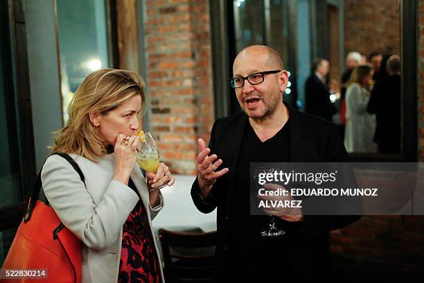 Film Director Thierry de Maiziere , speaks with guests as he attends a private party after the premiere of Reset during the 2016 Tribeca Film...