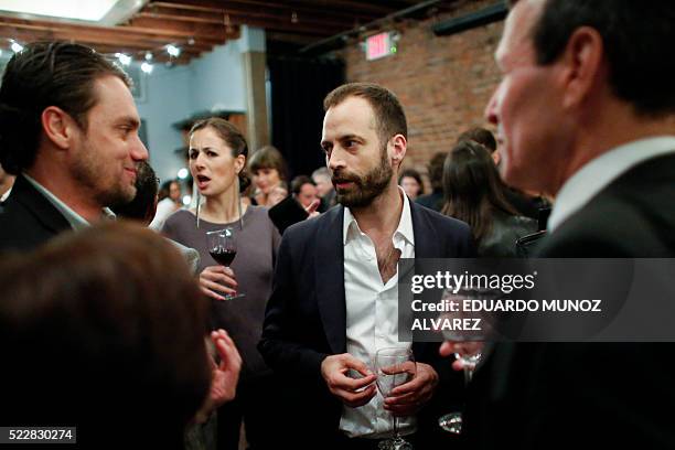 Cast member Benjamin Millepied speaks with guests as he attends a private party after the premiere of Reset during the 2016 Tribeca Film Festival on...