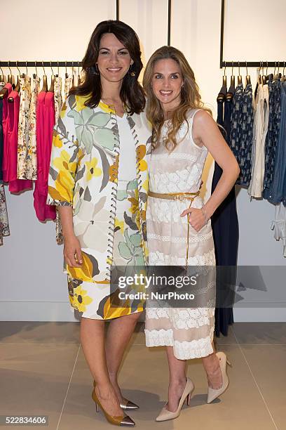 Fabiola Martinez and Genoveva Casanova attend the presentation of the 'Alba Conde' store on April 21, 2016 in Madrid, Spain.