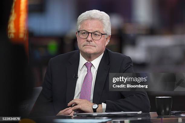 John Nelson, chairman of Lloyd's of London, pauses during a Bloomberg Television interview in London, U.K., on Thursday, April 21, 2016. Lloyd's of...