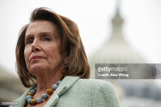 House Minority Leader Rep. Nancy Pelosi listens during a news conference April 21, 2016 on Capitol Hill in Washington, DC. Congressional Democrats...